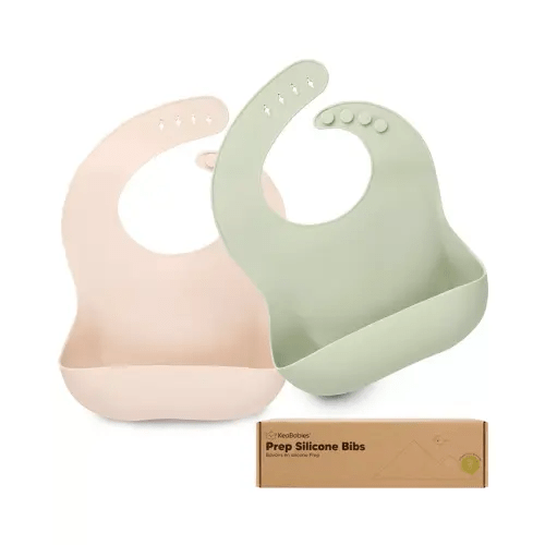 2-Pack Silicone Bibs For Babies, Food Grade Silicone Baby Bibs for Eating, Feeding, Toddler Bibs, Boys, Girls