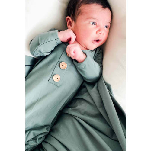 Emerald Bamboo Knotted Gown & Hat