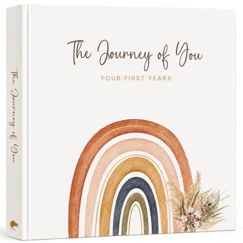 Baby Memory Book, First 5 Years, Boho Rainbow Baby Scrapbook and Keepsake | Rainbow Baby Gifts, 108 Guided Pages, Photo Spaces, Lay-Flat, Baby Keepsake Book, FSC-Certified Paper, Gift Box