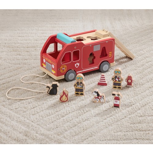 Fire Truck Shape Sorter Pull Toy