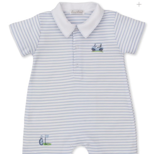 Fairway Foursome Blue Stripe Short Playsuit