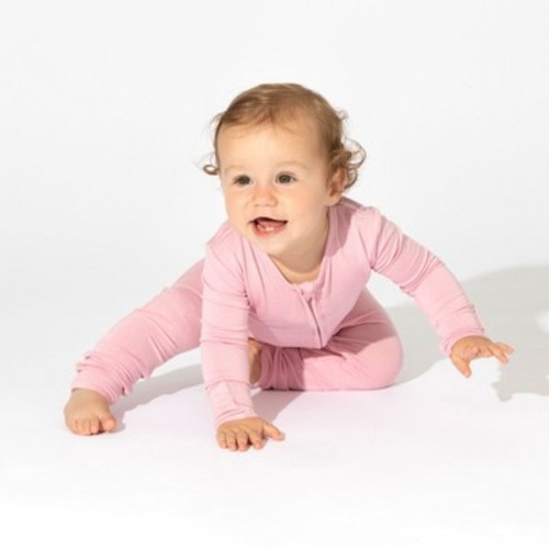 Bellabu Bear Baby Dusty Rose Bamboo Convertible Footie Pink 0-3 Months