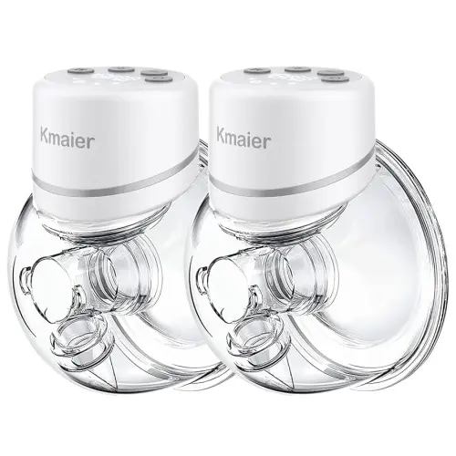 Wearable Breast Pump, Hands Free Breast Pump, Portable Electric Pump with LED Display, Ultra-Quiet and Pain Free- 4 Modes & 12 Levels, 24mm Flange, 2 PackPack