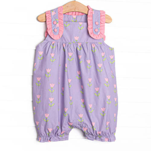 Tulip Blooms Bubble Romper, Purple – Stitchy Fish