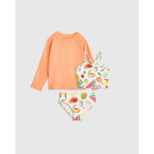 Tankini and Raglan Rash Guard Set in Fruit Punch