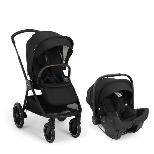 Nuna PIPA Urbn Caviar Black Baseless Baby Car Seat + TRIV lx Stroller Travel System