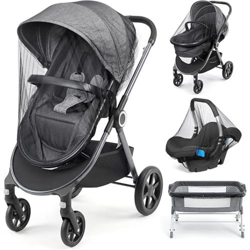 Orzbow Baby Mosquito Net 3-Pack for Strollers, Car Seats & Bassinets