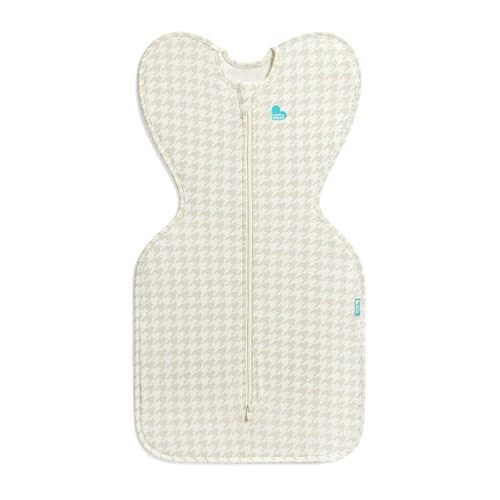 Love to Dream Swaddle UP, Baby Sleep Sack, Self-Soothing Swaddles for Newborns, Get Longer Sleep, Snug Fit Helps Calm Startle Reflex, Newborn Essentials for Baby, 1.0 TOG, 5-8.5 lbs, Tan Houndstooth