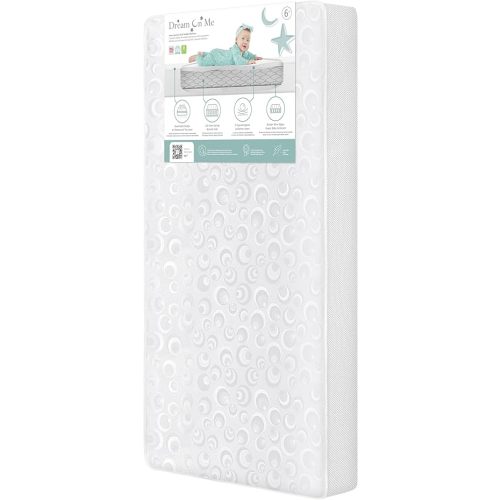 Dream On Me 2-in-1 Breathable 150 Ultra Coil Inner Spring Standard Crib & Toddler Mattress in White I Greenguard Gold Certified I JPMA Certified