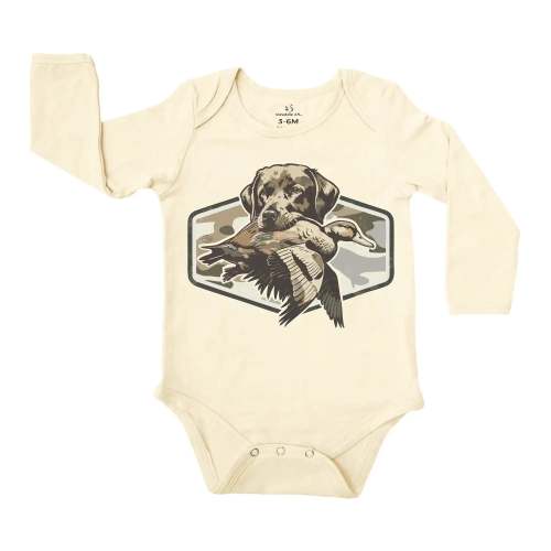 Camo Dog Hunting Baby Onesie