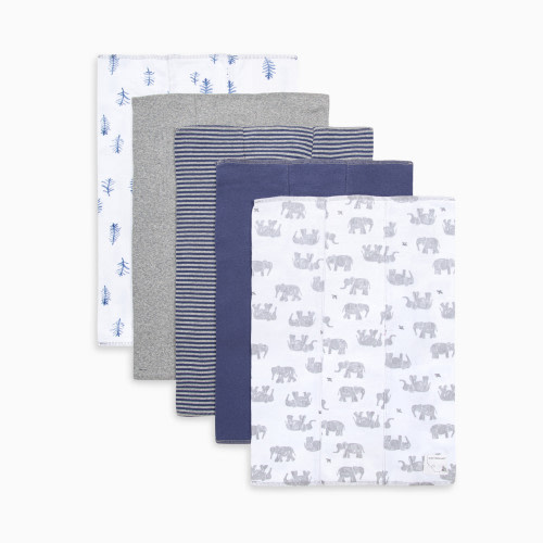 Burt's Bees Baby Organic Burp Cloth (5 Pack) - Wandering Elephants