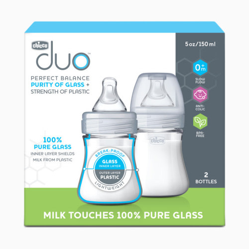 Duo Hybrid Baby Bottles with Invinci-Glass - Grey