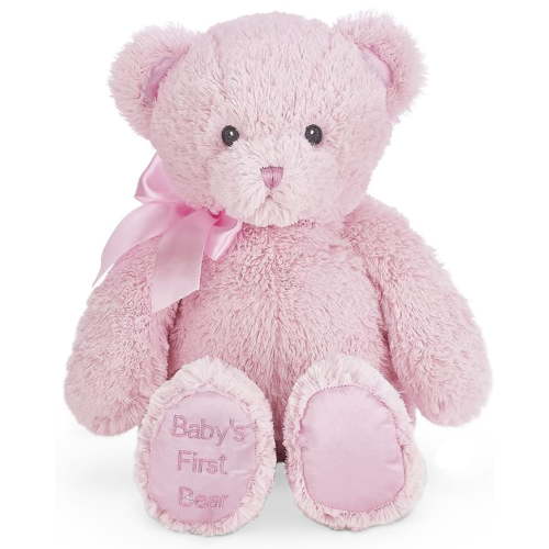Bearington Collection Baby's First Soft Stuffed Animals and Plush Toys, Plush Pink