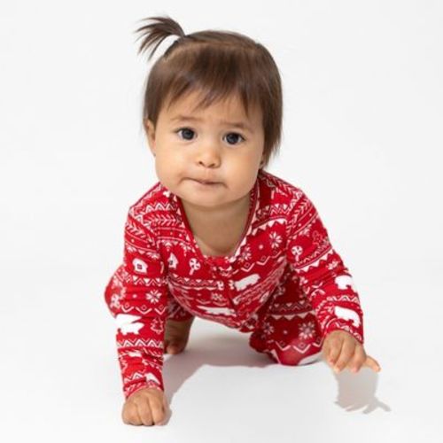 Bellabu Bear Baby Polar Isle Red Bamboo Convertible Footie