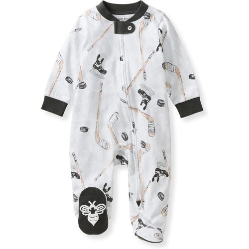 Burt's Bees Baby Boys Sleep and Play PJs, 100% Organic Cotton One-Piece Zip Front Romper Jumpsuit Pajamas