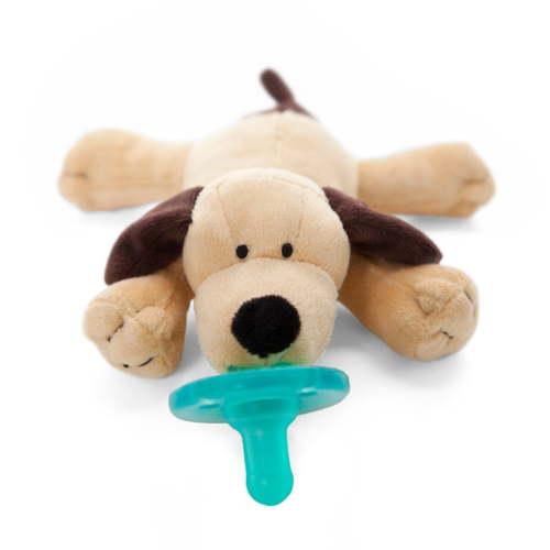 WubbaNub Brown Puppy Infant Plush Pacifier Holder