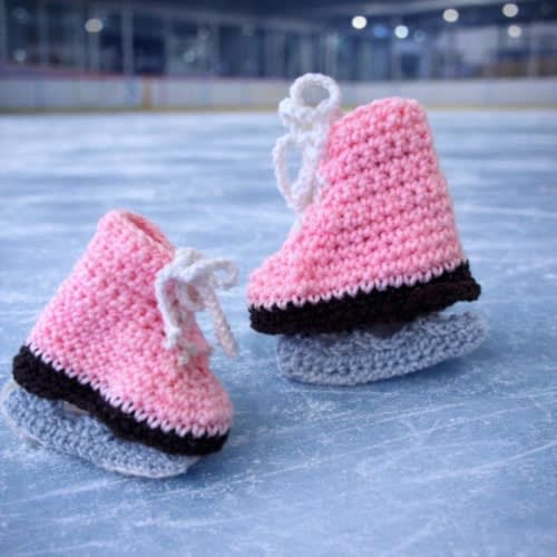 Ice Skate style baby booties