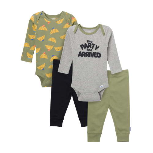 Onesies Brand Baby Boy 4pc Outfit Set, Sizes (Newborn - 12 Months)