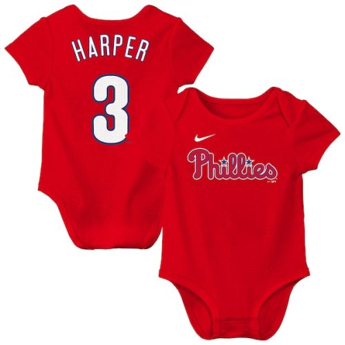 Bryce Harper Philadelphia Phillies Nike Newborn Name & Number Fuse Bodysuit - Red