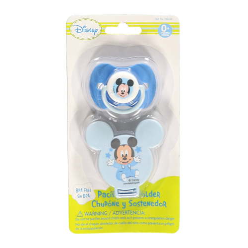 Disney Mickey Mouse "Starry Mickey" Pacifier & Clip Set - blue, one size