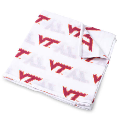 Virginia Tech Hokies Muslin Swaddle Blanket | Organic Cotton Baby Swaddle | VT – Three Little Anchors