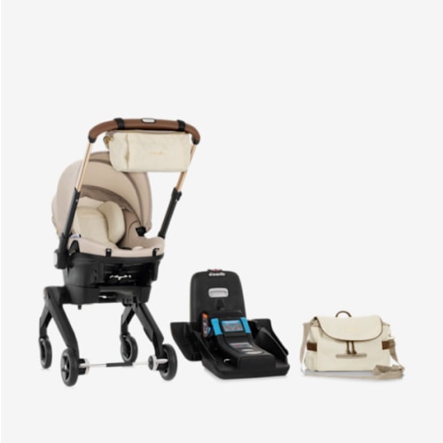 Evenflo Gold Shyft DualRide with Carryall Storage Infant Car Seat and Stroller Combo, Quartz, Gray