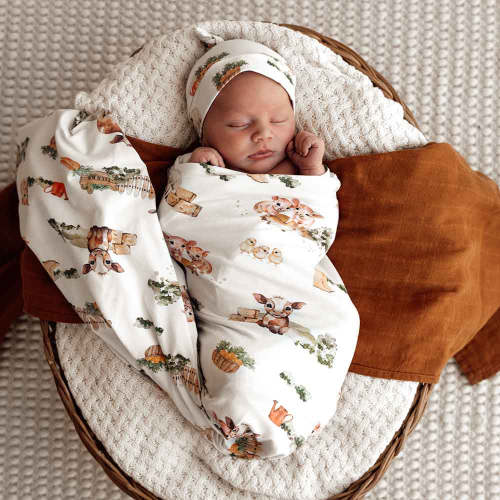 Farm Organic Jersey Wrap & Beanie Set | Snuggle Hunny