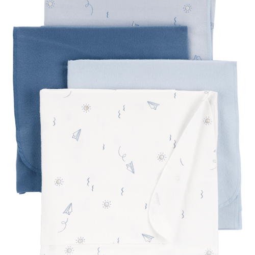 Blue Baby 4-Pack Receiving Blankets | Carter’s Oshkosh Canada