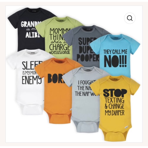 Onesies® Baby 8-Pack Funny & Hilarious Bodysuits - Gerber Childrenswear