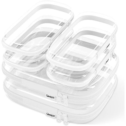Gberlczz Clear Hard Zipper Case for Storage, Durable Clear Zipper Pouches, Hard Plastic Zippered Pouch for Snacks Toy Travel Organizer