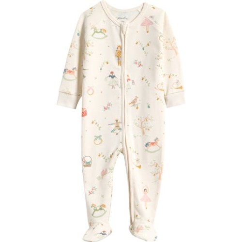 Print Rib Organic Cotton Footie