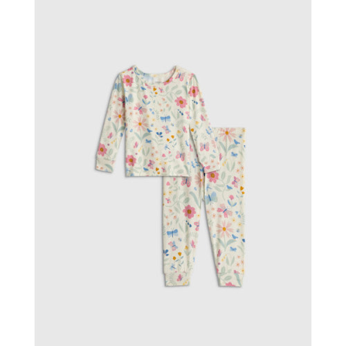 Bamboo Long Sleeve and Pant Pajama Set - Baby in Fairisle Scene