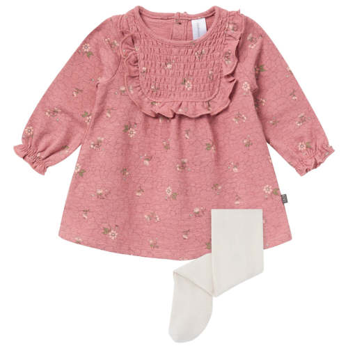 2-Piece Baby Girls Old Rose Floral Dress and Tights Set – Gerber Childrenswear