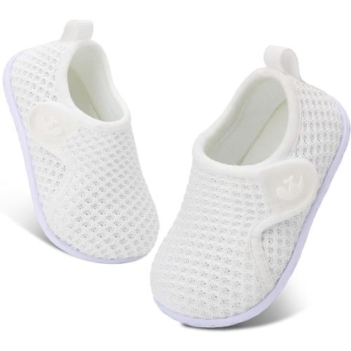 FEETCITY Baby Boys Girls First Walking Shoes Infant Sneakers Crib Shoes Breathable Lightweight Slip On Shoes