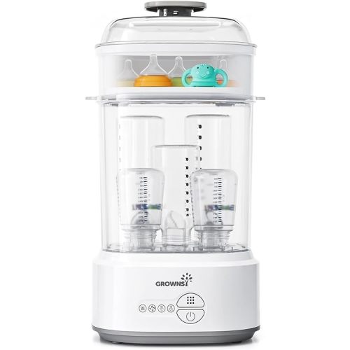 GROWNSY Bottle Sterilizer and Dryer, Compact Electric Steam Baby Bottle Sterilizer (Esterilizador de Biberones), Bottle Sanitizer for Baby Bottles, Pacifiers, Pump Parts
