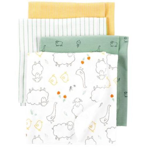 carter's® Newborn 4-Pack Lamb and Ducks Cotton Flannel Receiving Blankets - MULTI - 30" X 40"