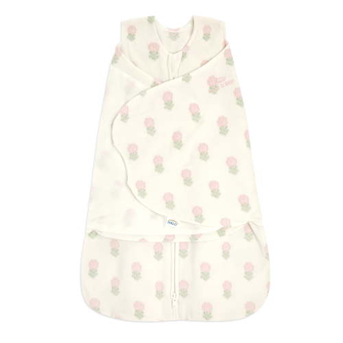 HALO SleepSack Swaddle, Micro-Fleece, Block Flower, Small Girls, 3-6 Months