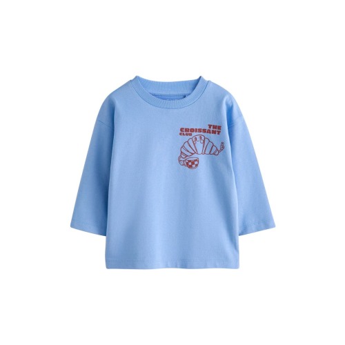 Kids' Croissant Club Long Sleeve Cotton Graphic T-Shirt