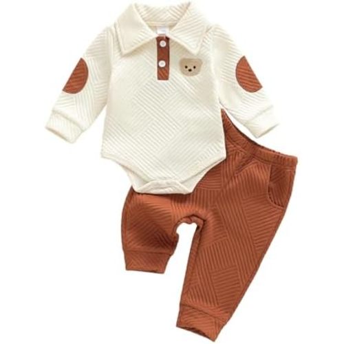 Newborn Baby Boy Outfit Daddys Mini Outfit Letter Embroidery Long Sleeve Romper Pant Set Infant Fall Winter Clothes