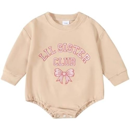 Toddler Baby Girl Boy Siblings Matching Outfits Embroidery Big Bro/Sis Big Shirt Fall Winter Outfit