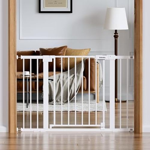 Babelio 31-46" Baby Gate for Stairs, PressGuard Pet Gate with Wide Door