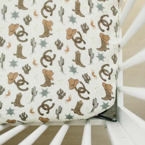 Outlaw Cowboy Muslin Crib Sheet