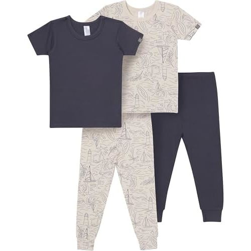 MODERNMOMENTS Baby Viscose 4-piece Tight Fitting Pajama Sets