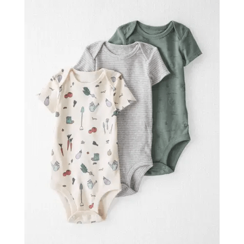 Baby 3-Pack Organic Cotton Rib Bodysuits - Little Planet | Carter's
