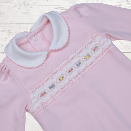 Candy Roses Smocked Footie