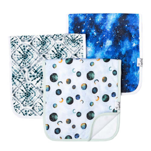 3 Pack Premium Burp Cloths - Galaxy