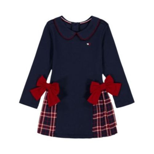 Girls Toddler 2T-4T Peter Pan Collar Plaid Detail Dress