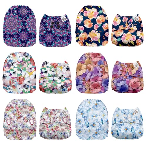 Mama Koala 1.0 Cloth Diapers for Babies, 6 Pack Pocket Shell Only (NO Inserts) - One Size Washable and Reusable Pocket Diapers for Newborns and Toddlers - 160090