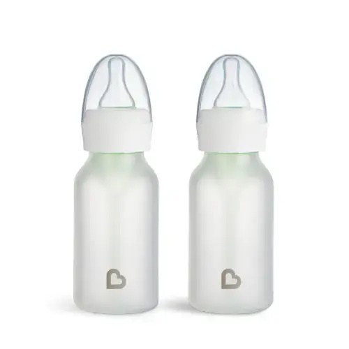 Munchkin | Bond® Silicone Glass Bottle 4oz, 2pk