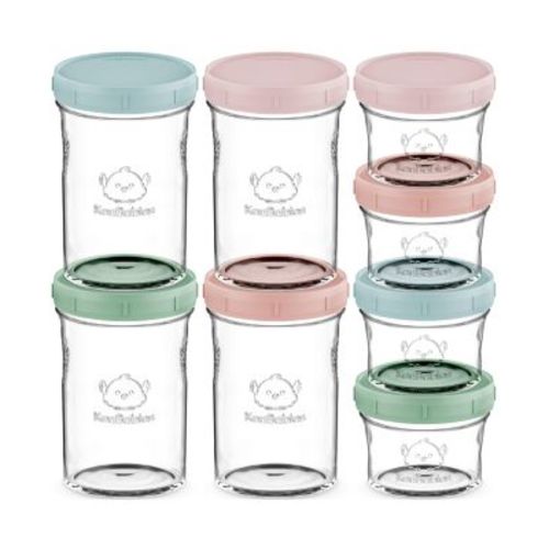 8pk Prep Baby Food Storage Containers, Leak-Proof, BPA Free Glass Baby Food Jars for Feeding